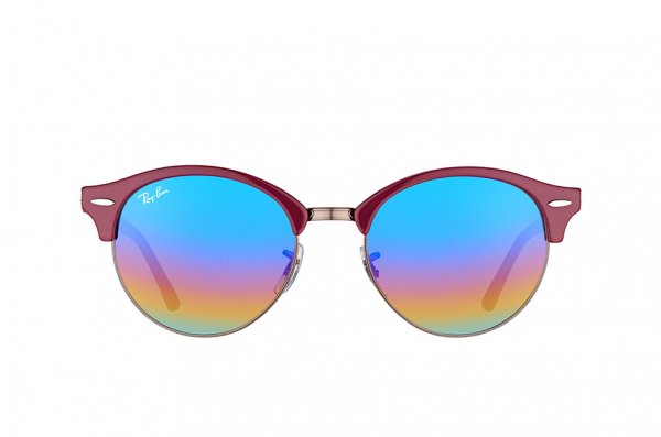   Ray-Ban Clubround RB4246-1222-C2 Vinous/Gunmetal | Violet Rainbow Mirror