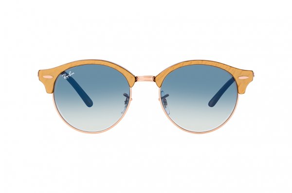   Ray-Ban Clubround RB4246-1306-3F Gold | Gradient Light Blue