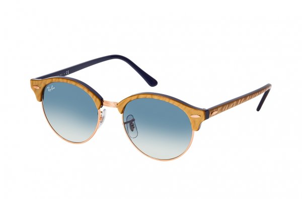   Ray-Ban Clubround RB4246-1306-3F Gold | Gradient Light Blue