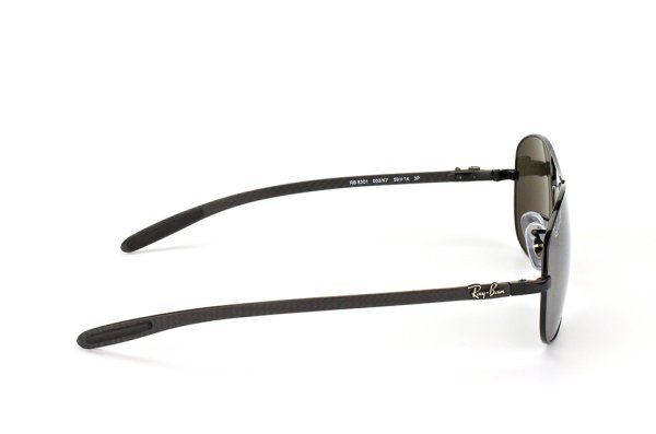   Ray-Ban Cockpit Carbon Fibre RB8301-002-K7 Black | APX Silver Gradient  Mirror Polarized