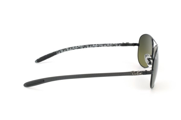   Ray-Ban Cockpit Carbon Fibre RB8301-006-97 Matt Black | Neophan Blue Faded Green Polarized P3 Plus