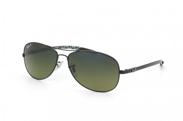   Ray-Ban Cockpit Carbon Fibre RB8301-006-97 Matt Black | Neophan Blue Faded Green Polarized P3 Plus