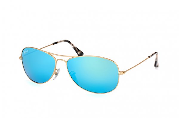   Ray-Ban Cockpit Chromance RB3562-112-A1 Matte Gold | Violet Blue Polarized