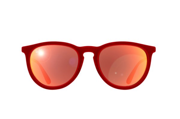   Ray-Ban Erika Velvet RB4171-6076-6Q Velvet Red | Grey Mirror Red/Yellow Solid Color - Mirror