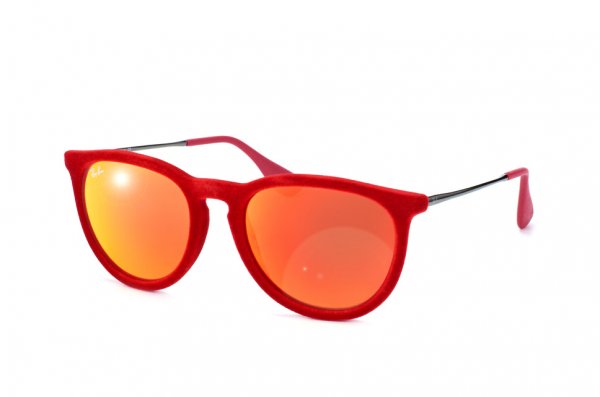  Ray-Ban Erika Velvet RB4171-6076-6Q Velvet Red | Grey Mirror Red/Yellow Solid Color - Mirror