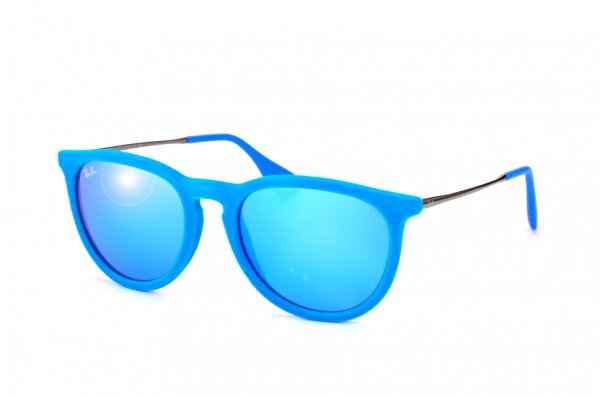   Ray-Ban Erika Velvet RB4171-6079-55 Light Blue | Blue Mirror Blue Solid Color - Mirror