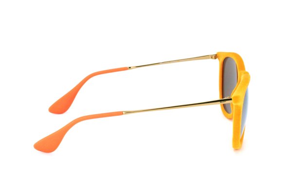   Ray-Ban Erika Velvet RB4171-6083-5A Velvet Yellow | Brown Mirror Dark Gold Solid Color - Mirror