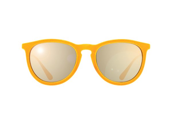   Ray-Ban Erika Velvet RB4171-6083-5A Velvet Yellow | Brown Mirror Dark Gold Solid Color - Mirror