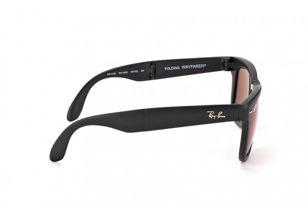   Ray-Ban Folding Wayfarer RB4105-601S-2K Matte Black| Brown Mirror Dark Pink