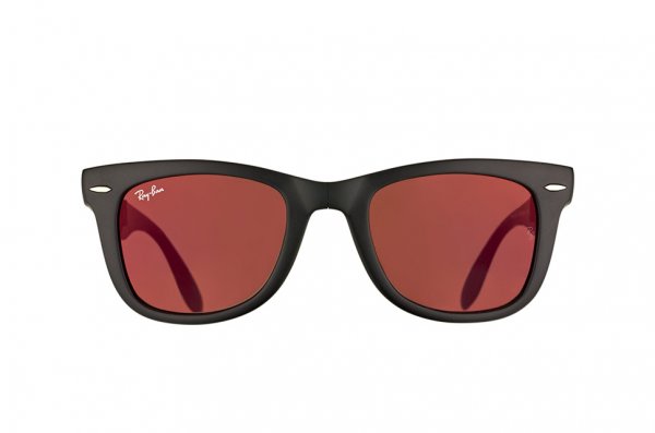   Ray-Ban Folding Wayfarer RB4105-601S-2K Matte Black| Brown Mirror Dark Pink