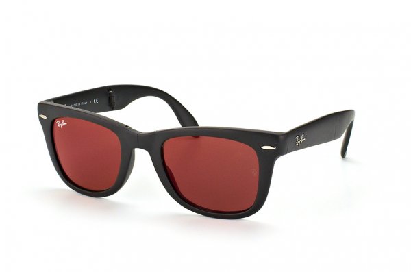   Ray-Ban Folding Wayfarer RB4105-601S-2K Matte Black| Brown Mirror Dark Pink
