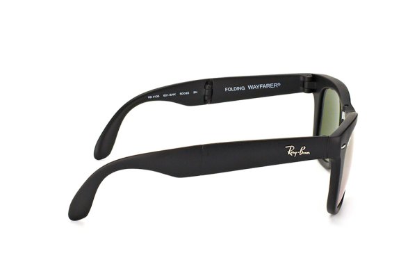   Ray-Ban Folding Wayfarer RB4105-601S-4K Matte Black| Violet Mirror