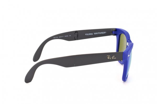   Ray-Ban Folding Wayfarer RB4105-6020-17 Matt Black | Blue Mirror