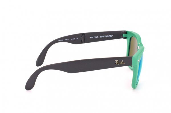   Ray-Ban Folding Wayfarer RB4105-6021-19 Matt Black | Green Mirror