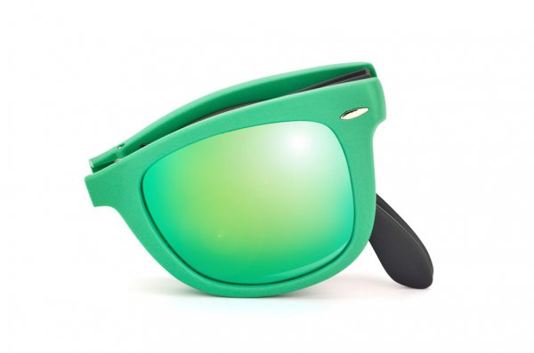  Ray-Ban Folding Wayfarer RB4105-6021-19 Matt Black | Green Mirror