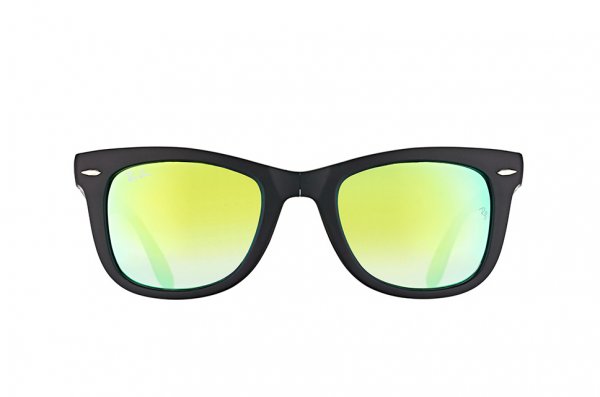   Ray-Ban Folding Wayfarer RB4105-6069-4J Matt Dark Grey | Green Gradient Mirror