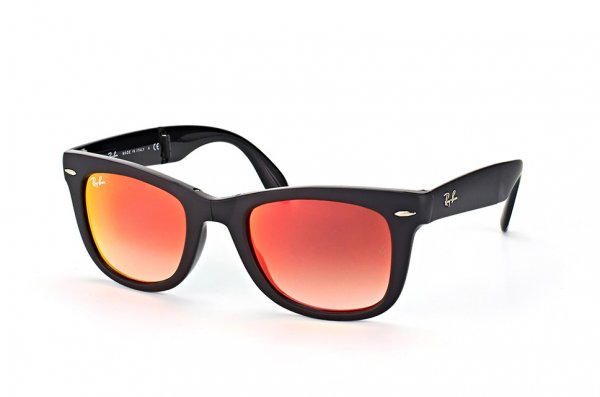   Ray-Ban Folding Wayfarer RB4105-6069-4W Matt Dark Grey | Orange Gradient Mirror