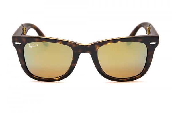   Ray-Ban Folding Wayfarer RB4105-710-4S Havana / Brown Yellow Mirror Polarized