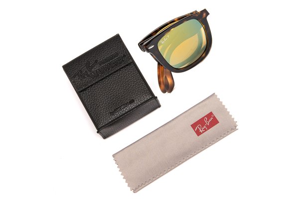   Ray-Ban Folding Wayfarer RB4105-710-4S Havana / Brown Yellow Mirror Polarized