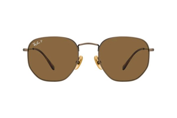   Ray-Ban Hexagonal Titanium RB8148-9207-57 Dark Bronze | Brown Polarized