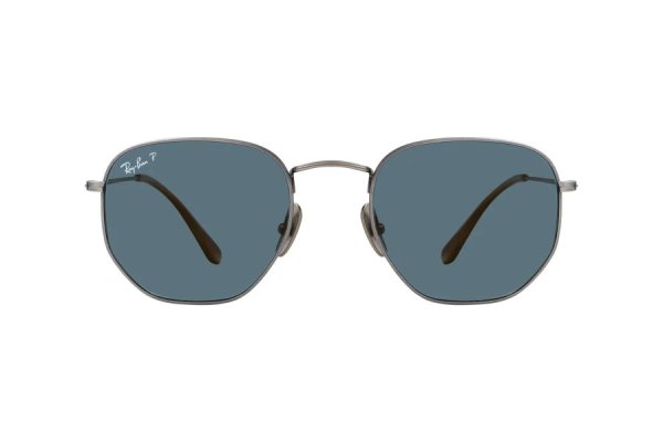   Ray-Ban Hexagonal Titanium RB8148-9208-T0 Gunmetal | Blue Mirror Polarized