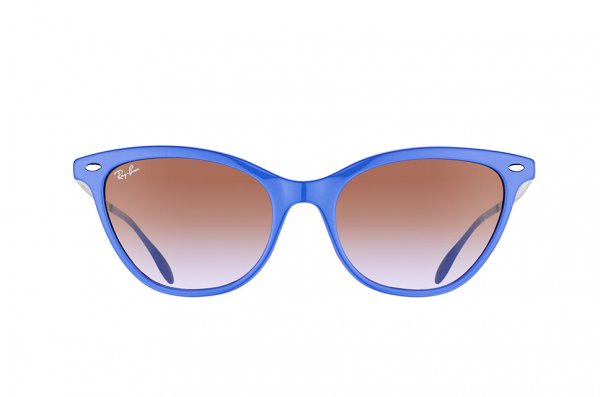  Ray-Ban Highstreet Cats RB4360-1236-68 Blue / Silver | Brown Faded Violet