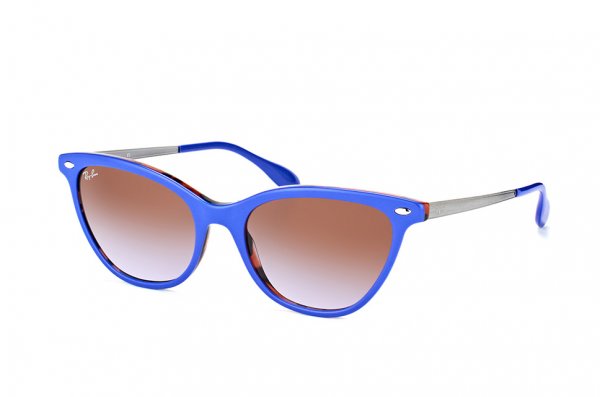   Ray-Ban Highstreet Cats RB4360-1236-68 Blue / Silver | Brown Faded Violet