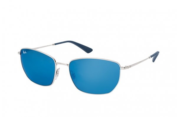   Ray-Ban Highstreet RB3653-003-55 Silver | Blue Mirror