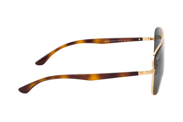   Ray-Ban Highstreet RB3683-001-58 Arista/ Havana | Natural Green Polarized