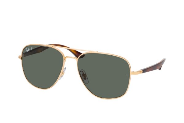   Ray-Ban Highstreet RB3683-001-58 Arista/ Havana | Natural Green Polarized