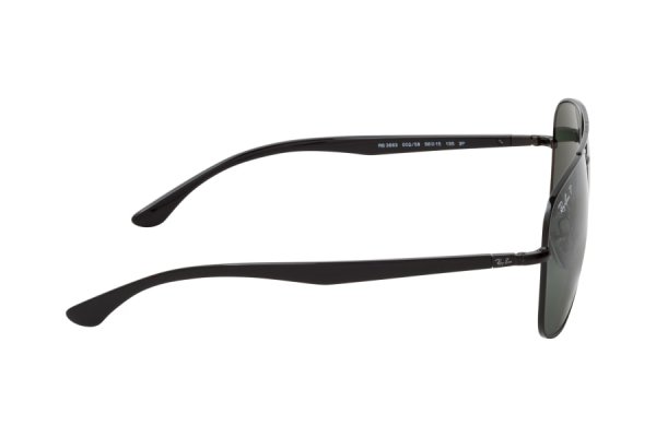   Ray-Ban Highstreet RB3683-002-58 Black | Natural Green Polarized
