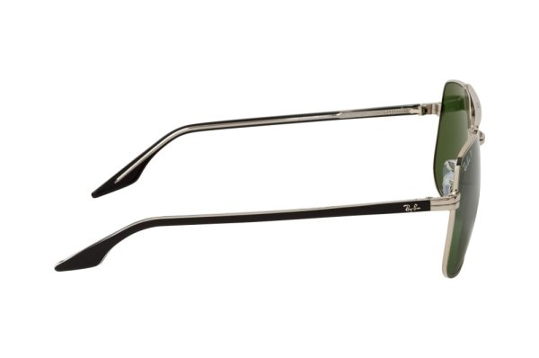   Ray-Ban Highstreet RB3699-003-P1 Silver / Black | Natural Green Polarized