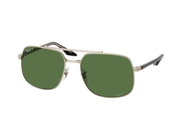   Ray-Ban Highstreet RB3699-003-P1 Silver / Black | Natural Green Polarized