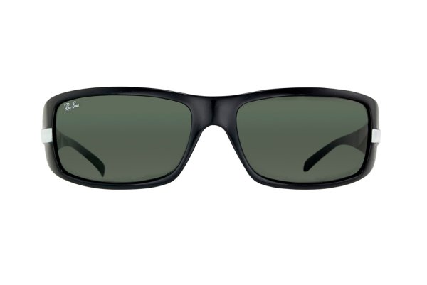   Ray-Ban Highstreet RB4057-746 Shiny Black/White Insert/Natural Green (G-15XLT)