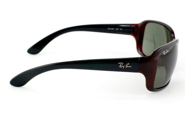   Ray-Ban Highstreet RB4068-660 Transparent Dark Red | Natural Green (G-15XLT)