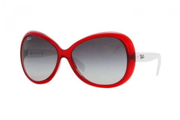   Ray-Ban Highstreet RB4127-740-8G Red / White Temple | Poly. Gradient Grey