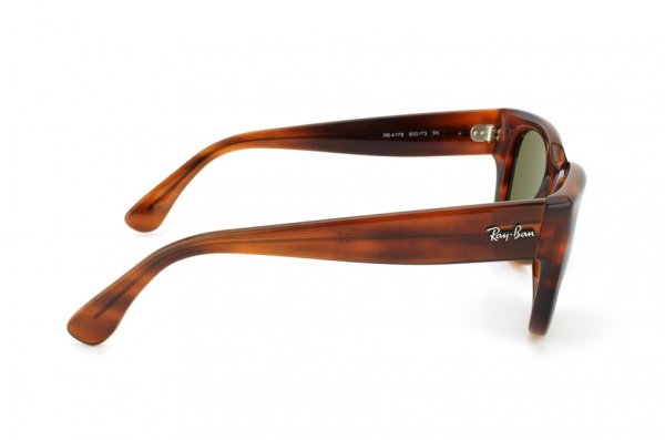   Ray-Ban Highstreet RB4178-820-73 Striped Havana | APX Grey/Green