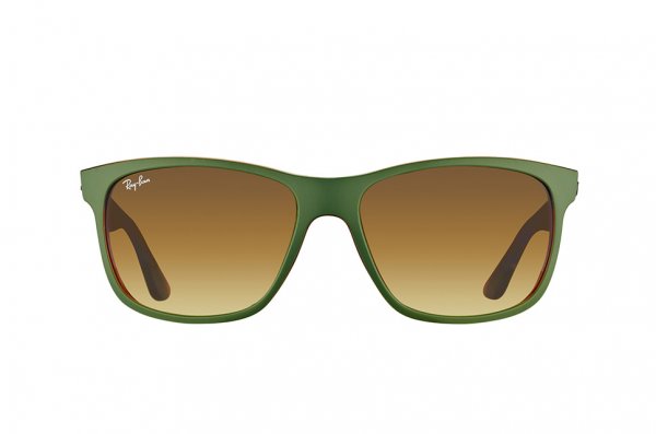   Ray-Ban Highstreet RB4181-6137-85 Green on Transparent Brown | Brown Faded Yellow