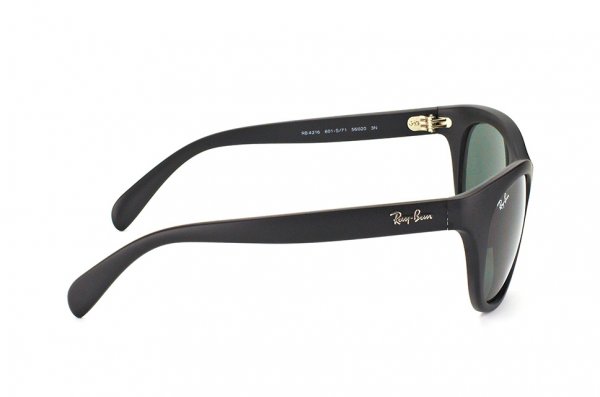   Ray-Ban Highstreet RB4216-601S-71 Matt Black | Grey /Green