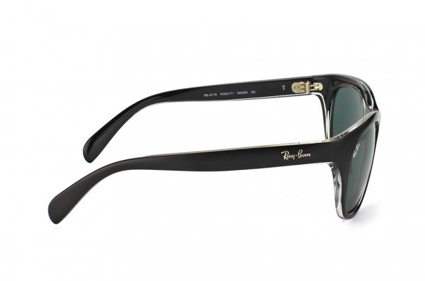   Ray-Ban Highstreet RB4216-6052-71 Matt Black On Crystal | Grey /Green