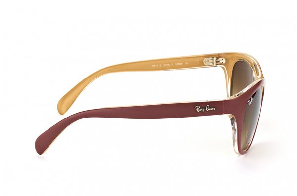   Ray-Ban Highstreet RB4216-6193-13 Matt Aubergine On Beige| Gradient Brown