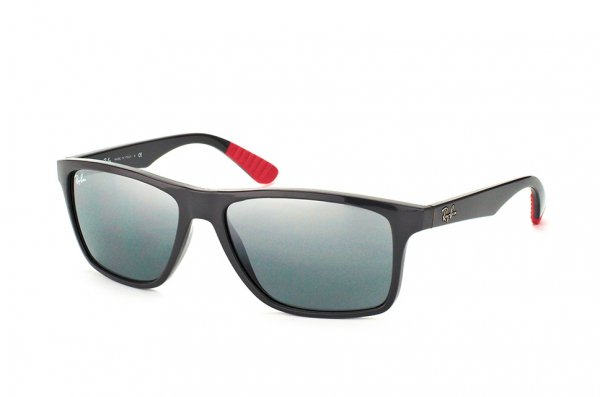   Ray-Ban Highstreet RB4234-6185-88 Black /Red | Poly. Grey Gradient / Silver