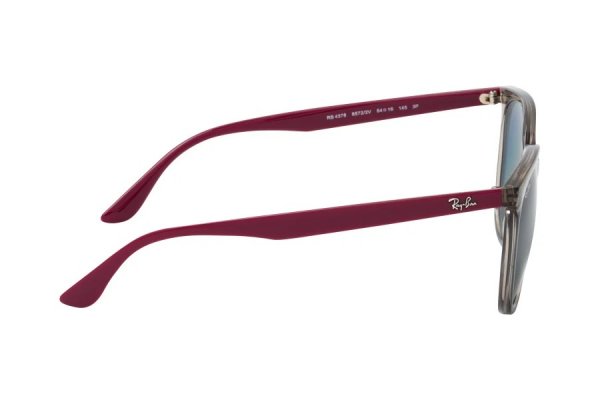   Ray-Ban Highstreet RB4378-6572-2V Transparent Grey  / Vinous | Blue Polarized