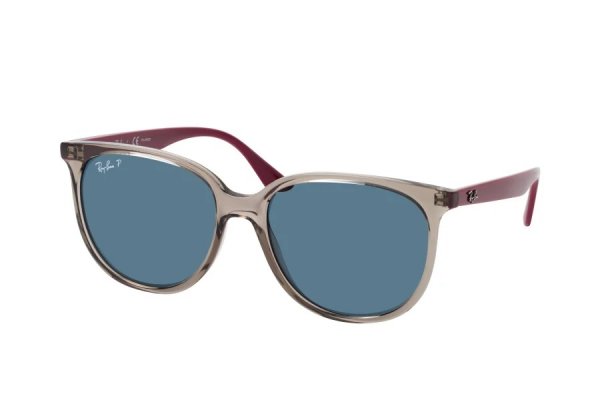   Ray-Ban Highstreet RB4378-6572-2V Transparent Grey  / Vinous | Blue Polarized