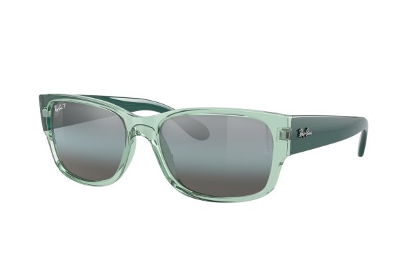   Ray-Ban Highstreet RB4388-6646-G6 Transparent Green / Green | Blue Mirror Polarized