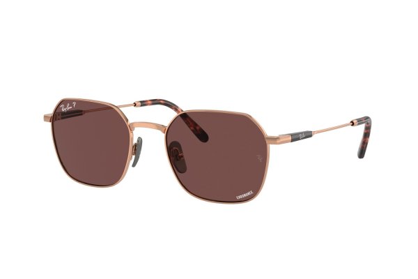   Ray-Ban Jim Titanium RB8094-9266-AF Rose Gold | Dark Purple Polarized
