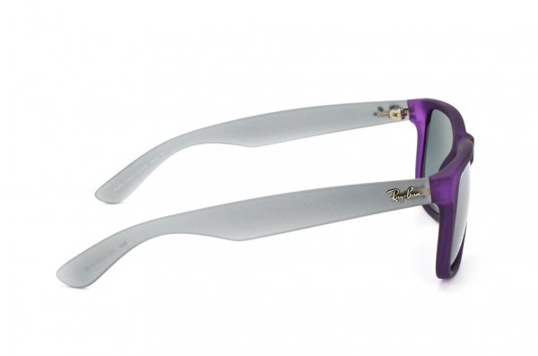   Ray-Ban Justin RB4165-6024-88 Transparent Rubber Violet/Grey | Grey Silver Mirror
