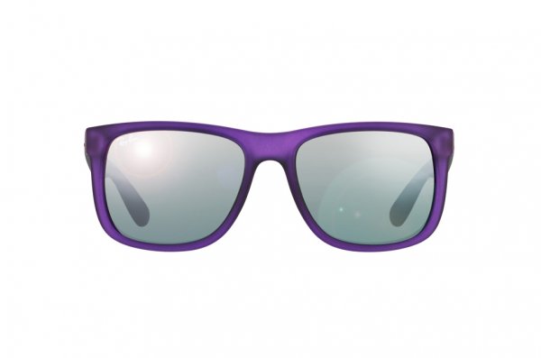   Ray-Ban Justin RB4165-6024-88 Transparent Rubber Violet/Grey | Grey Silver Mirror