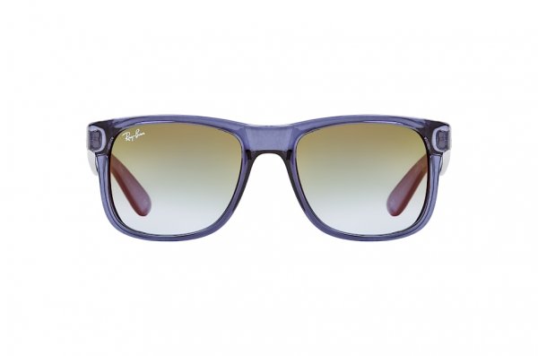   Ray-Ban Justin RB4165-6341-T0 Transparent Blue | Gradient Green/Orange Mirror