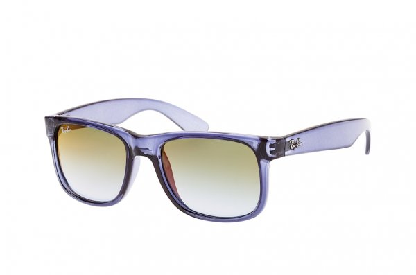   Ray-Ban Justin RB4165-6341-T0 Transparent Blue | Gradient Green/Orange Mirror